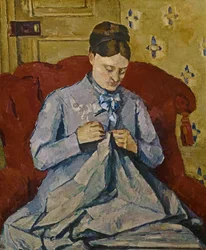 Madame Cézanne cousant